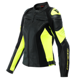 Racing 4 - Giacca moto da donna in pelle con slider in metallo sulle spalle - Donna